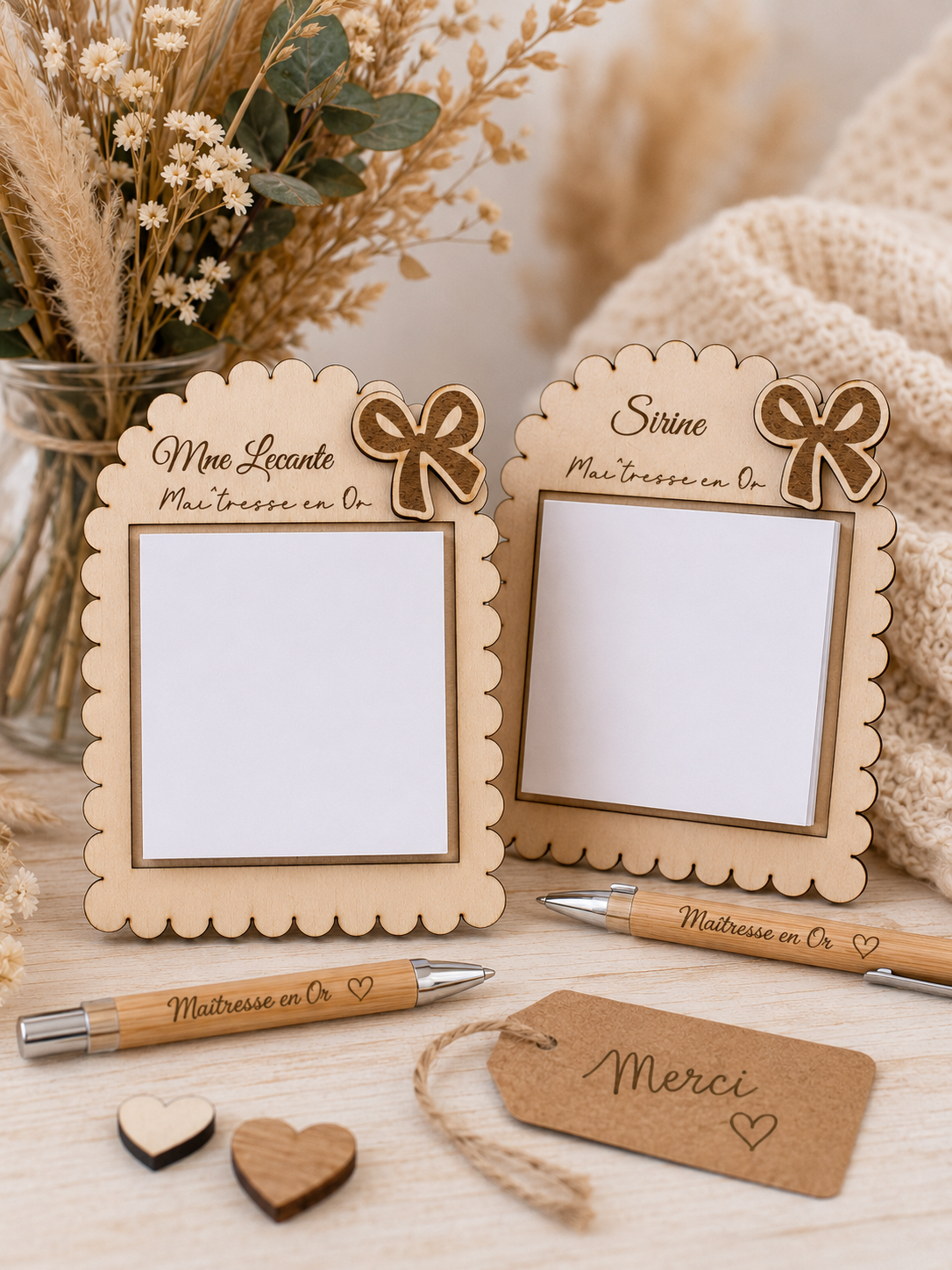 Kit Post-it & Stylo personnalisé – Maîtresse en Or ou orthophoniste en Or, Atsem, docteur, orthoptiste…