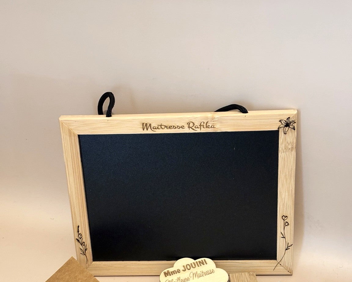 Kit Ardoise complet - Kit Cadeau Maîtresse Personnalisé – Souvenir de fin d’année unique