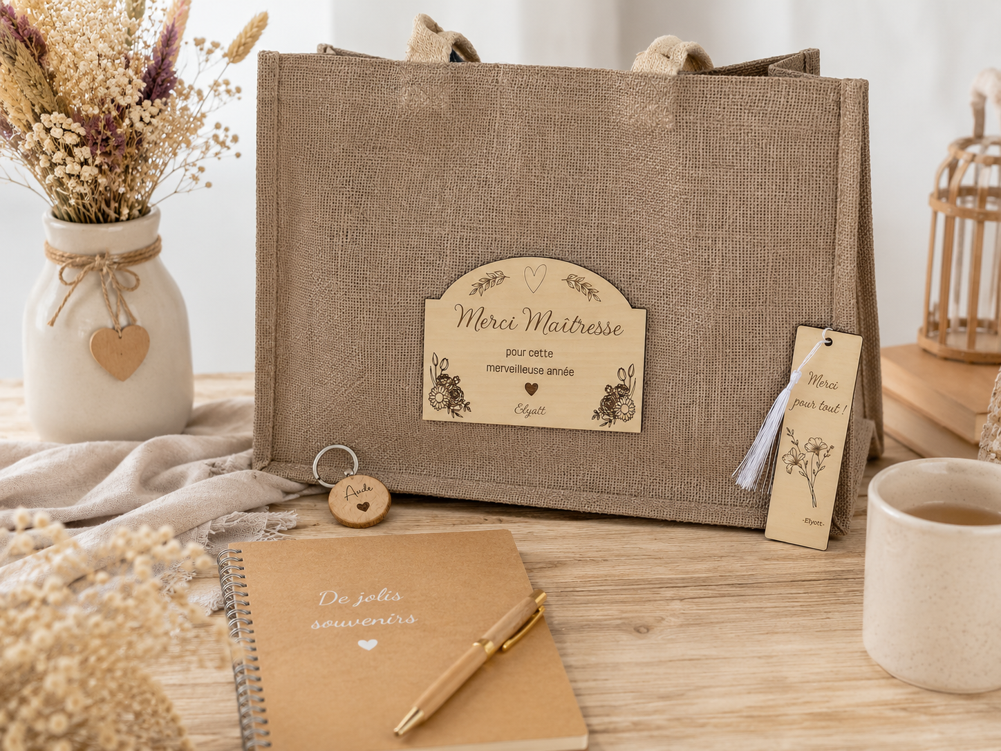 Sac souvenir personnalisé – Cadeau Maîtresse, Nounou, Atsem, AESH, Directrice ou Mouhalima