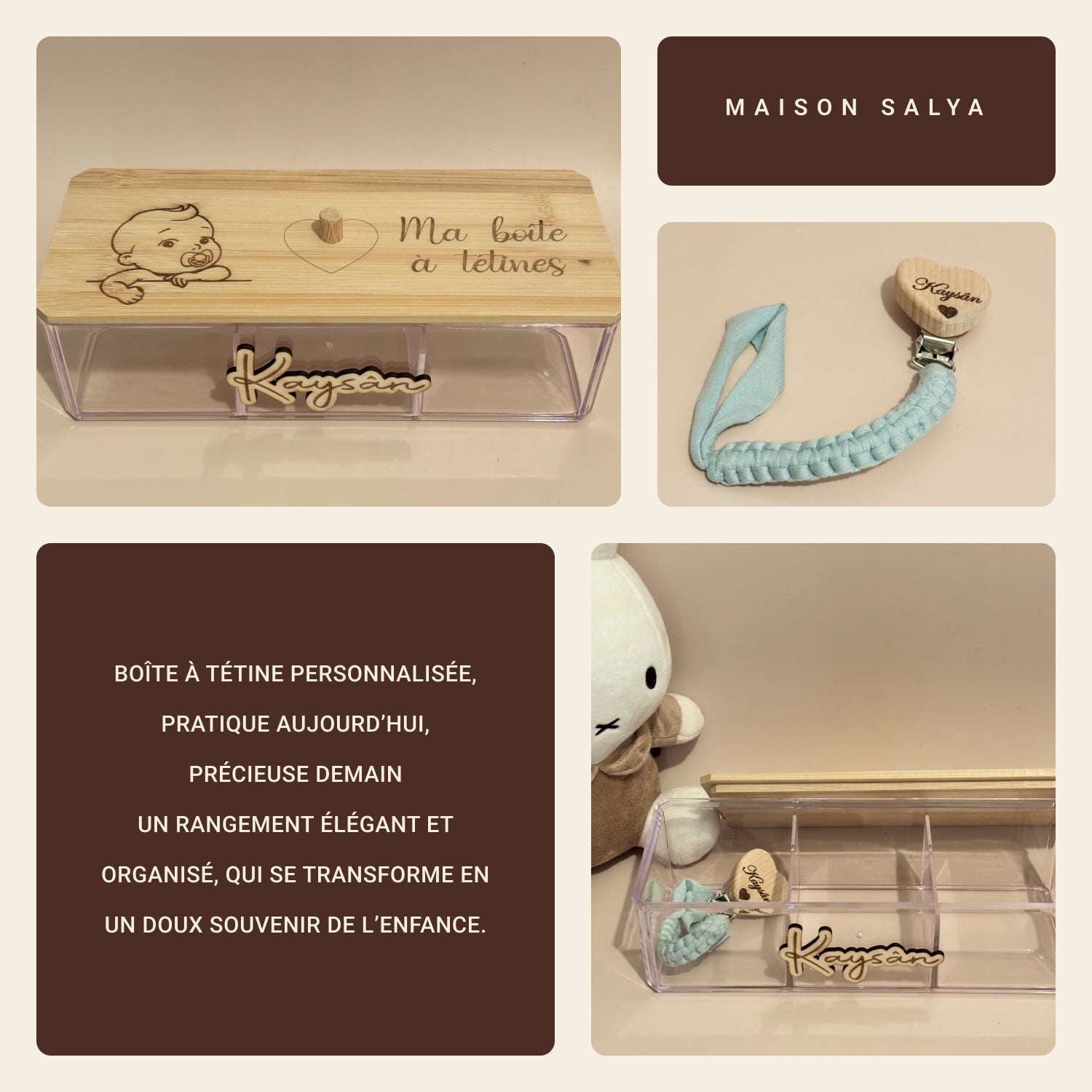 Boîte à tétines personnalisée