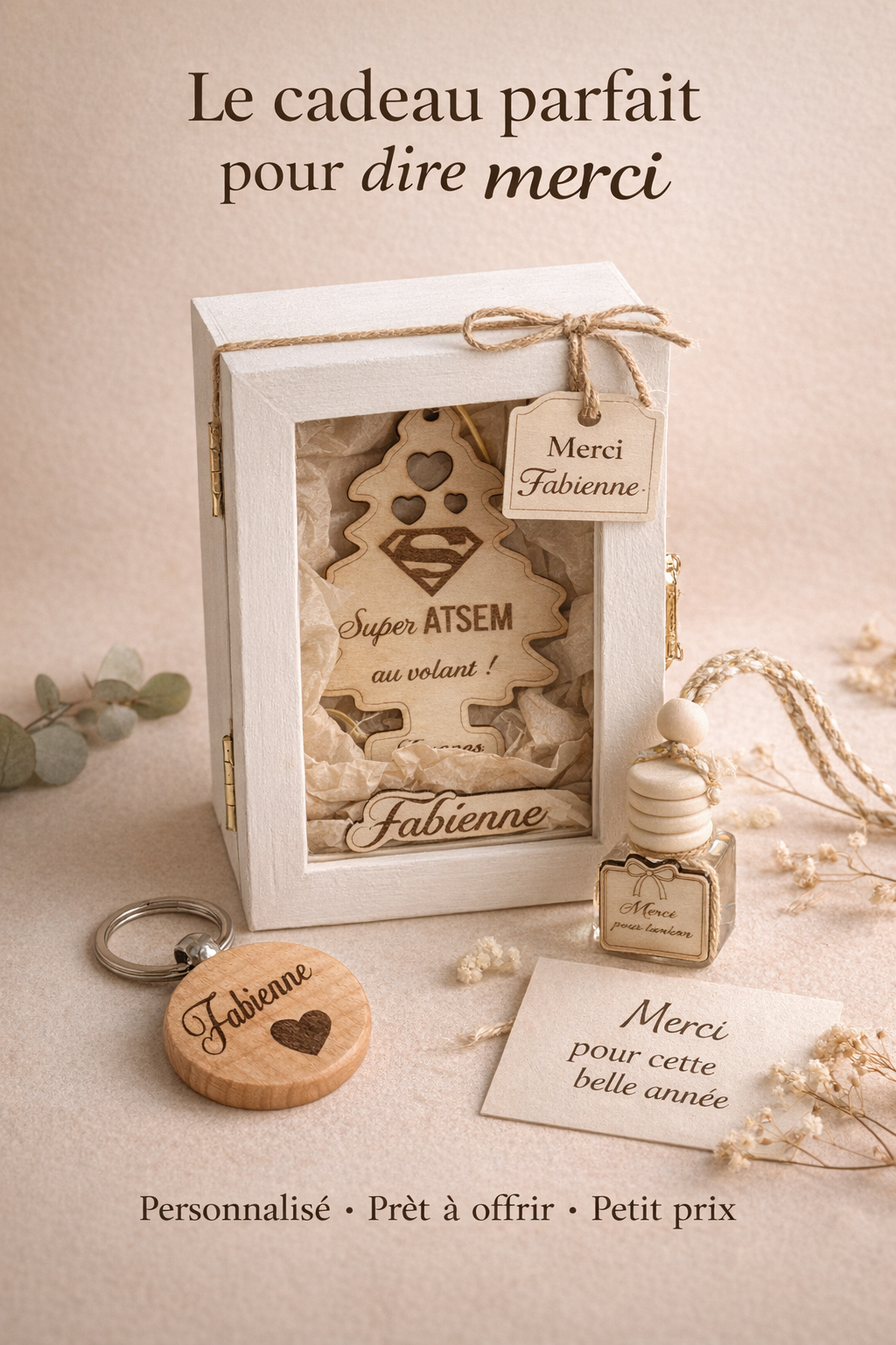 Coffret Cadeau Personnalisé Fin d’Année – Maîtresse, ATSEM, Nounou, AESH