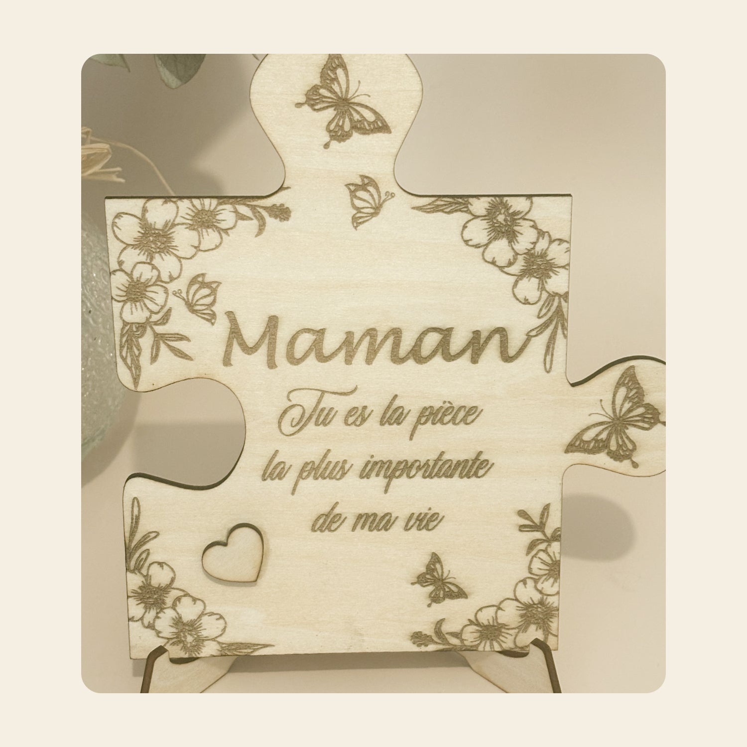 Pièce de puzzle en bois