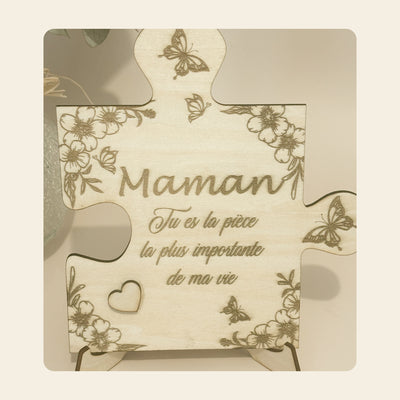 Pièce de puzzle en bois