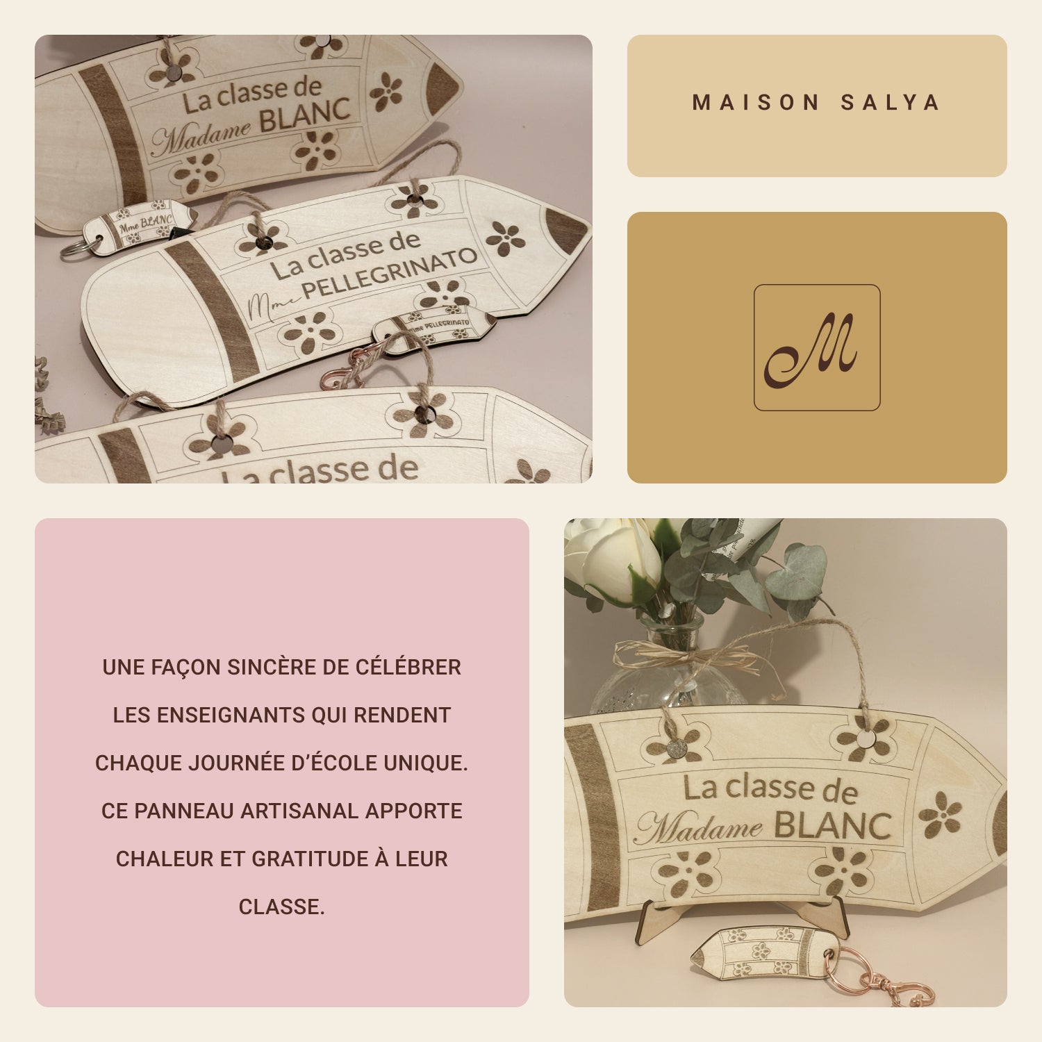 Plaque de porte en forme de crayon