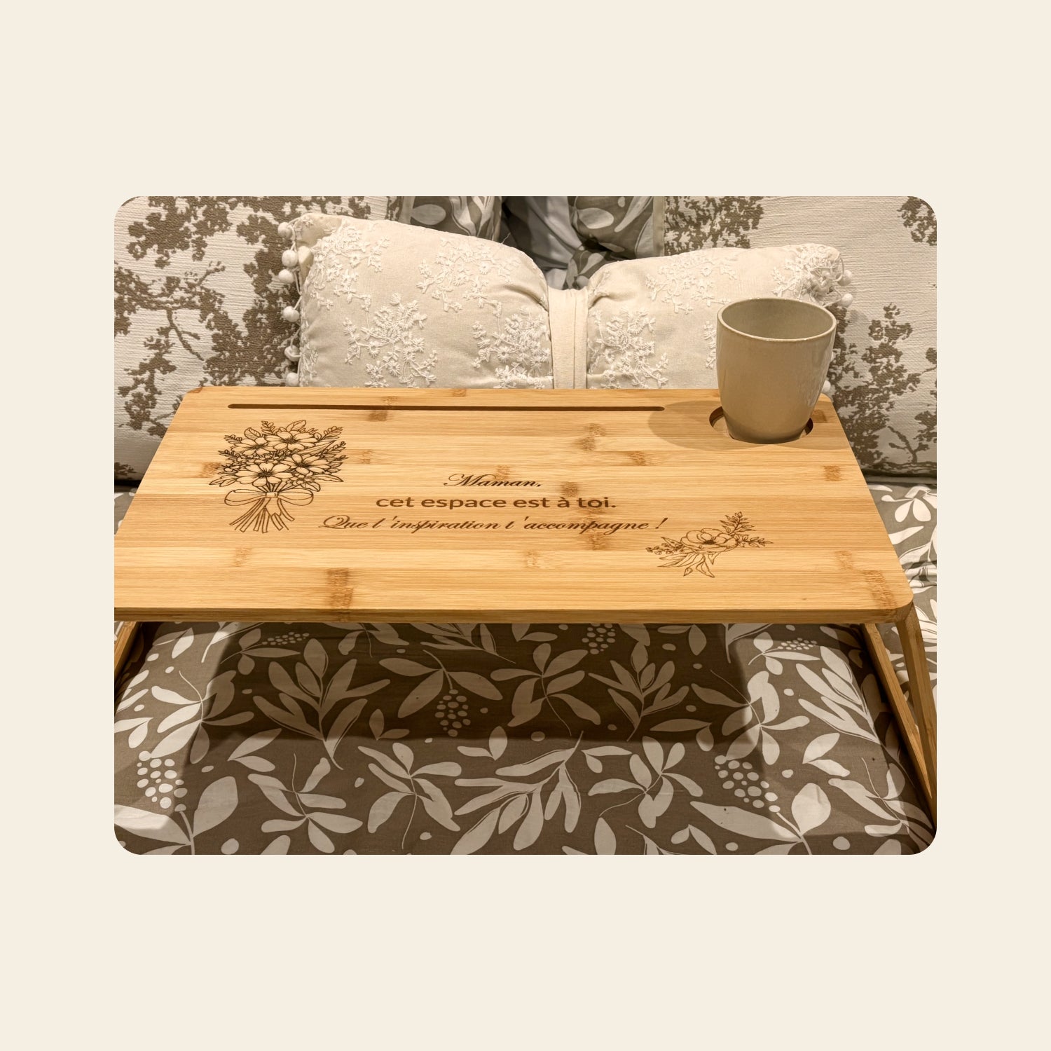 Plateau de lit en bambou