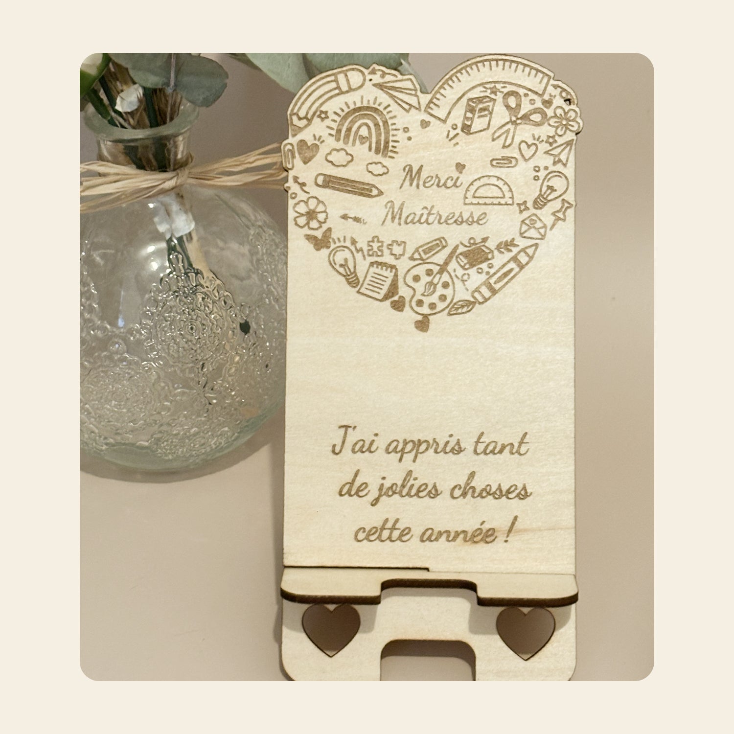 Support téléphone en bois