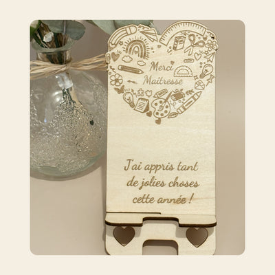 Support téléphone en bois