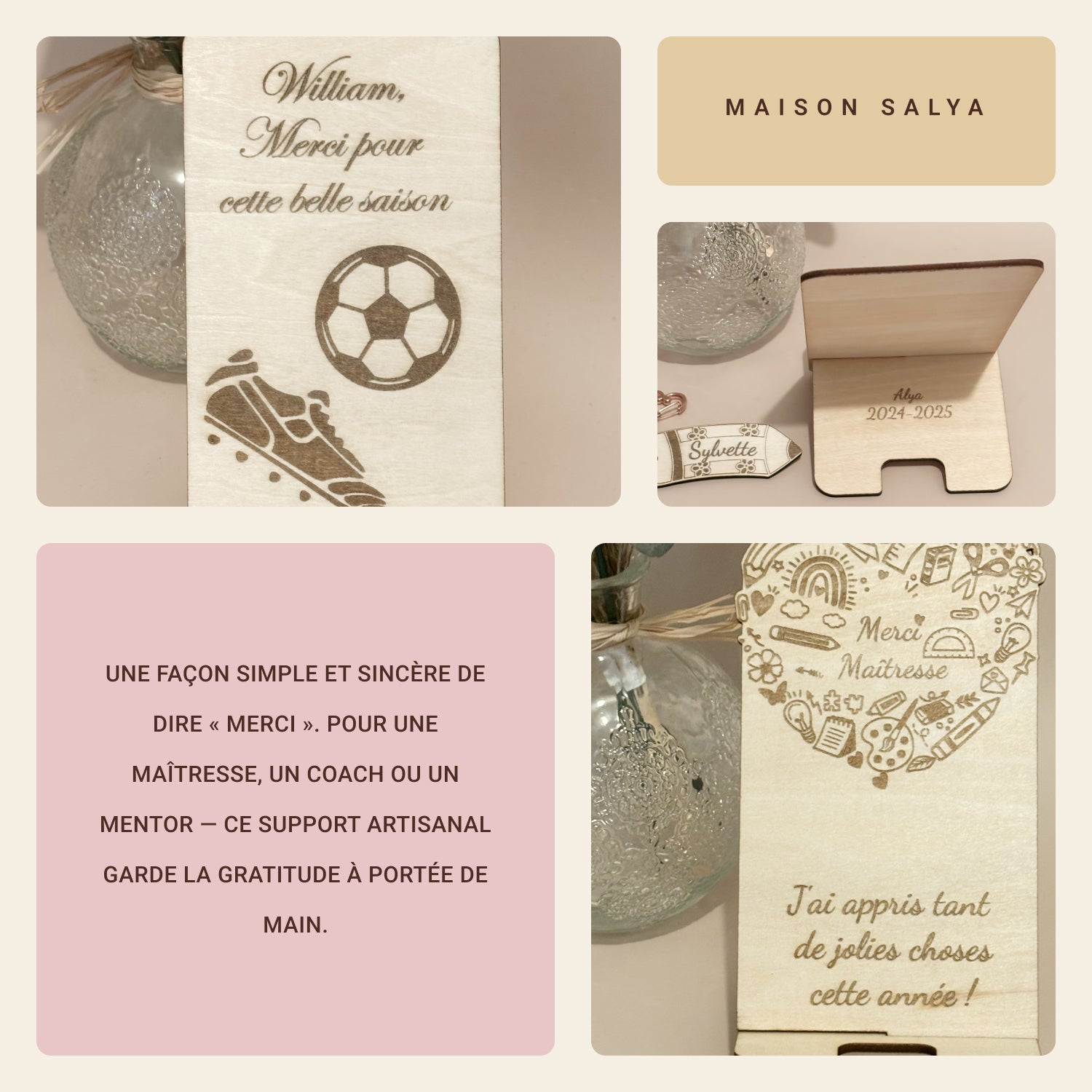 Support téléphone en bois